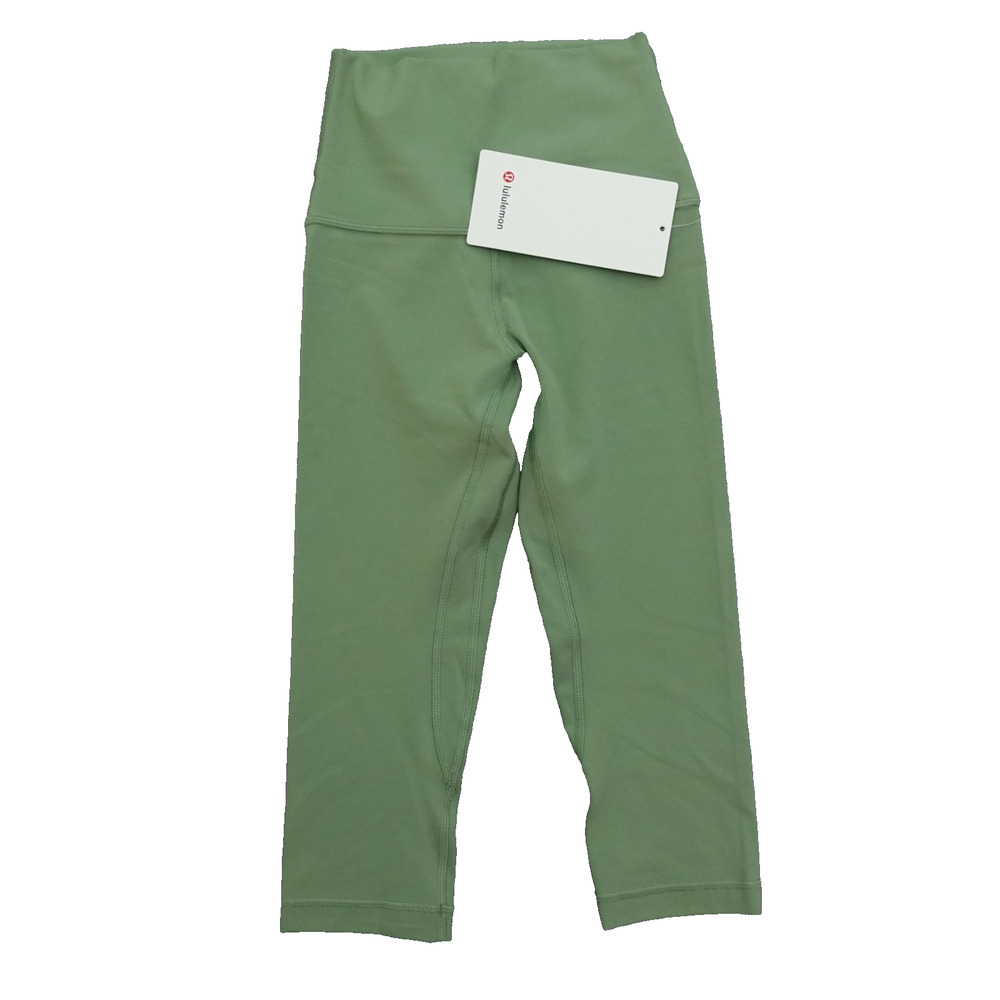 New Lululemon Size 2 Align High Rise Crop 17” Leggings DSTN Desert Green